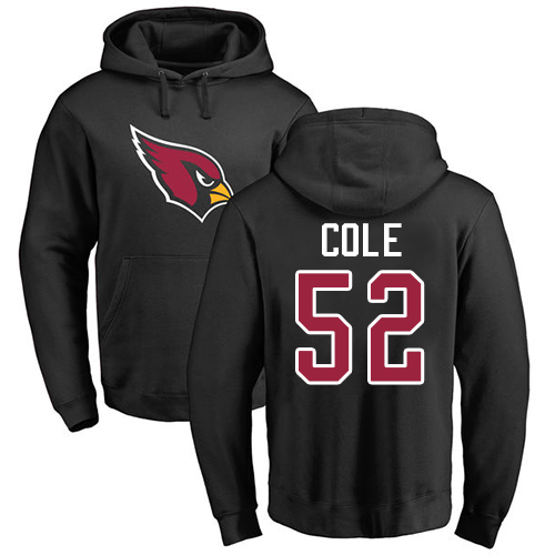 Arizona Cardinals Men Black Mason Cole Name And Number Logo NFL Football 52 Pullover Hoodie Sweatshirts
